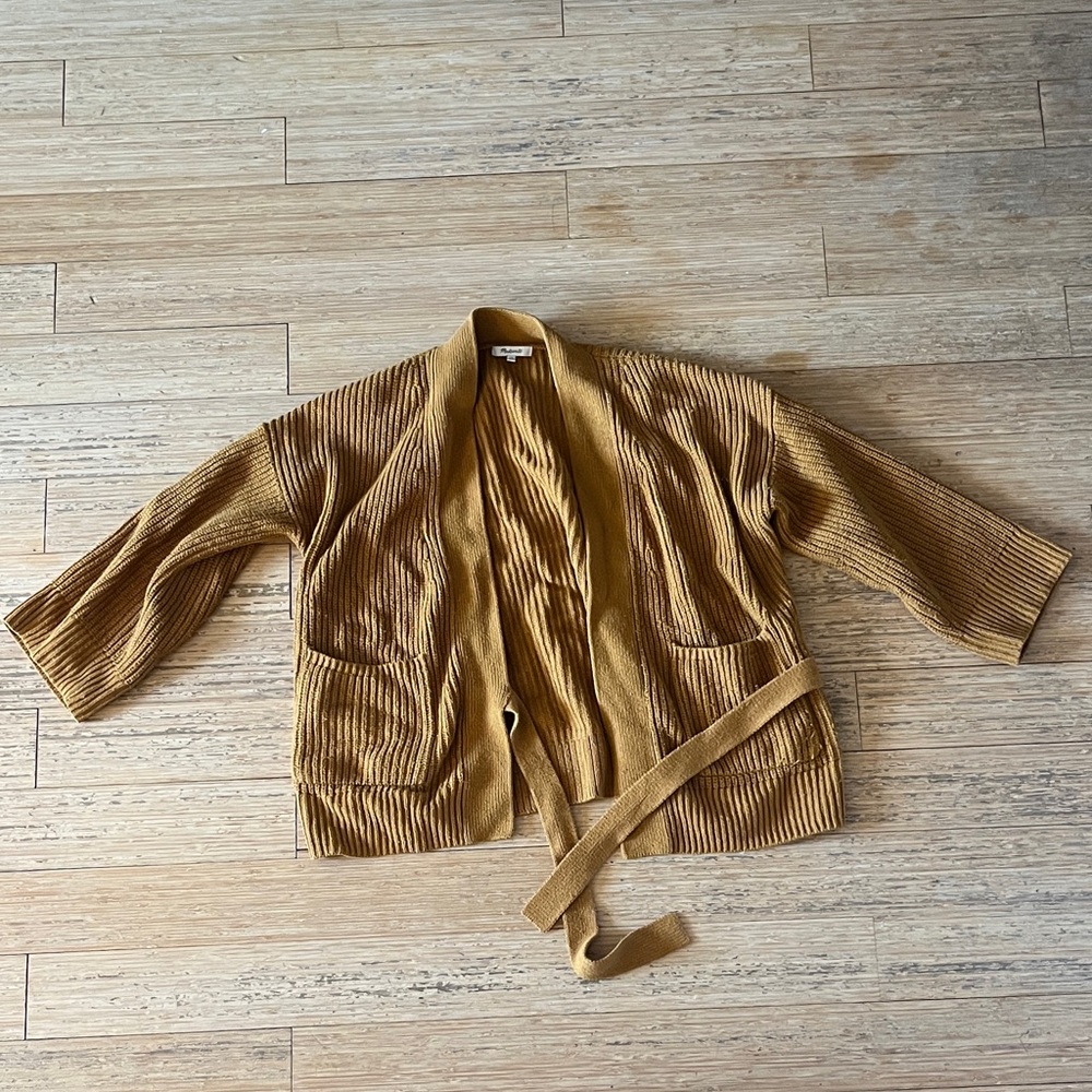 Madewell Mustard Ribbed Cardigan